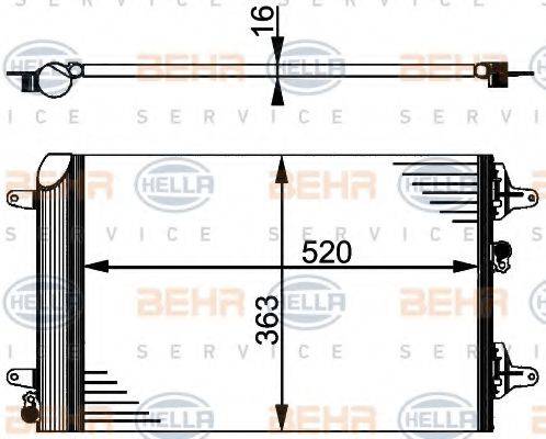 BEHR HELLA SERVICE 8FC351301521 Конденсатор, кондиционер