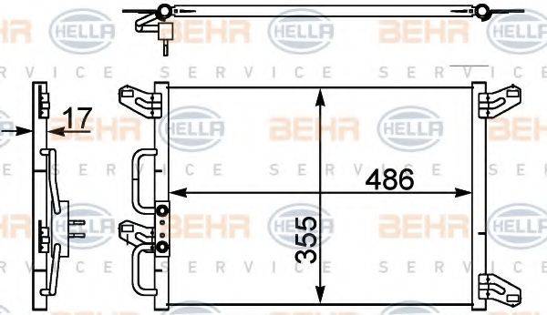 BEHR HELLA SERVICE 8FC351302411 Конденсатор, кондиционер