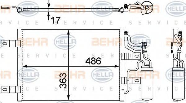 BEHR HELLA SERVICE 8FC351302551 Конденсатор, кондиционер