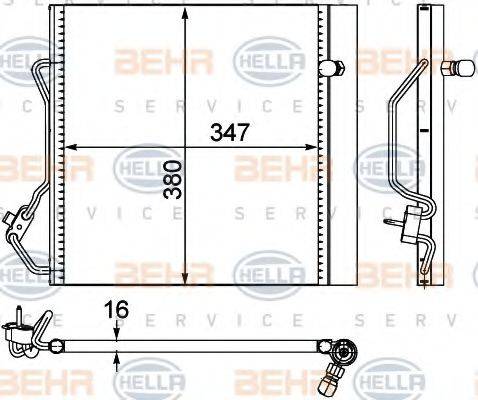 BEHR HELLA SERVICE 8FC351303421 Конденсатор, кондиционер