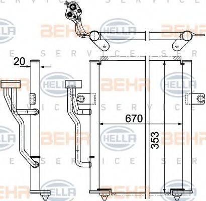 BEHR HELLA SERVICE 8FC351303521 Конденсатор, кондиционер