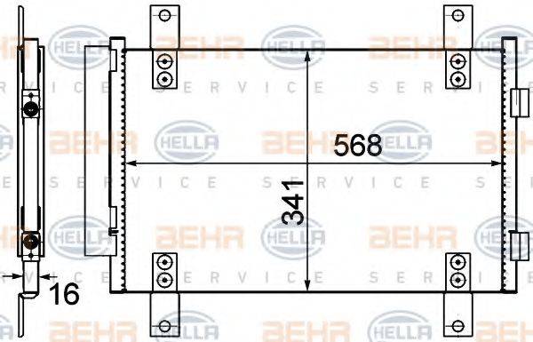 BEHR HELLA SERVICE 8FC351303611 Конденсатор, кондиционер