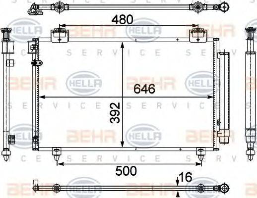 BEHR HELLA SERVICE 8FC351303671 Конденсатор, кондиционер