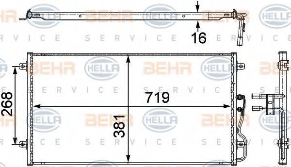 BEHR HELLA SERVICE 8FC351303701 Конденсатор, кондиционер