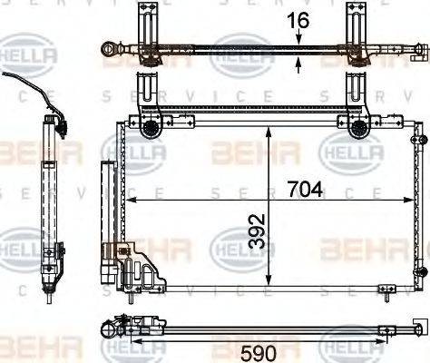 BEHR HELLA SERVICE 8FC351303761 Конденсатор, кондиционер