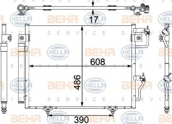 BEHR HELLA SERVICE 8FC351304081 Конденсатор, кондиционер
