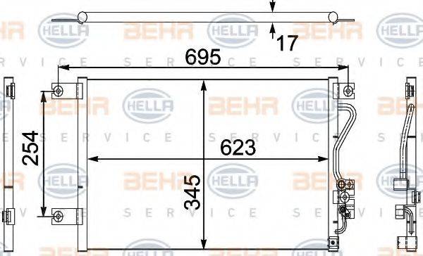 BEHR HELLA SERVICE 8FC351304211 Конденсатор, кондиционер