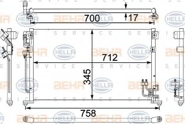 BEHR HELLA SERVICE 8FC351304231 Конденсатор, кондиционер