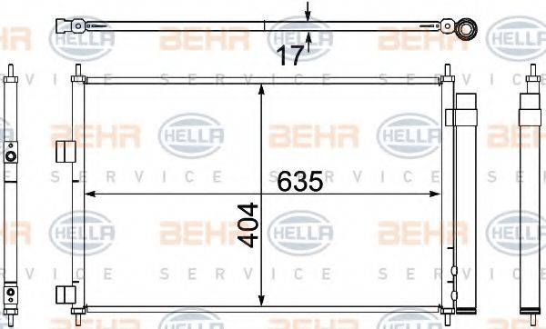 BEHR HELLA SERVICE 8FC351304341 Конденсатор, кондиционер