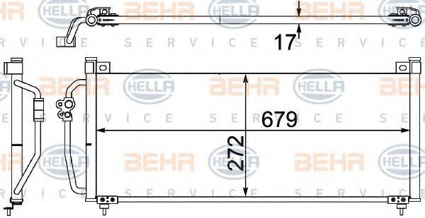 BEHR HELLA SERVICE 8FC351304381 Конденсатор, кондиционер