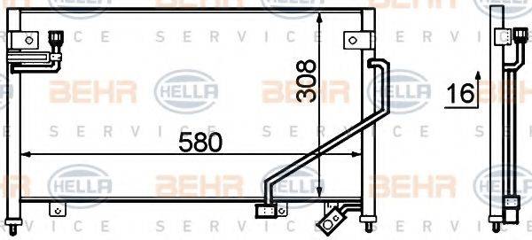 BEHR HELLA SERVICE 8FC351306111 Конденсатор, кондиционер