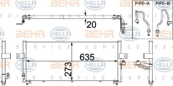 BEHR HELLA SERVICE 8FC351306341 Конденсатор, кондиционер