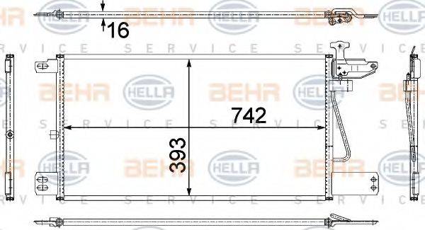 BEHR HELLA SERVICE 8FC351307721 Конденсатор, кондиционер