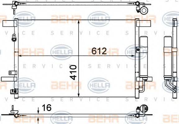 BEHR HELLA SERVICE 8FC351307751 Конденсатор, кондиционер