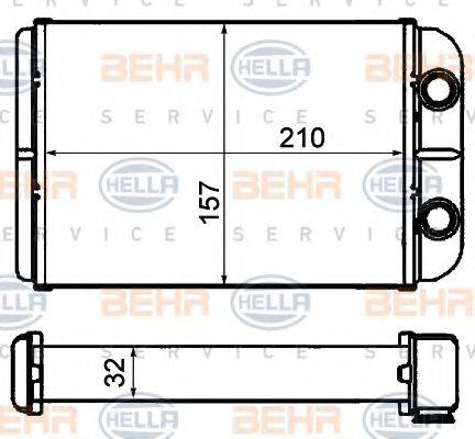 BEHR HELLA SERVICE 8FH351308231 Теплообменник, отопление салона