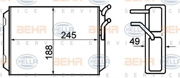 BEHR HELLA SERVICE 8FH351308761 Теплообменник, отопление салона