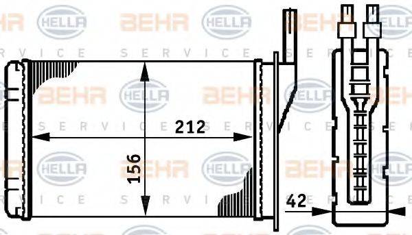 BEHR HELLA SERVICE 8FH351311051 Теплообменник, отопление салона