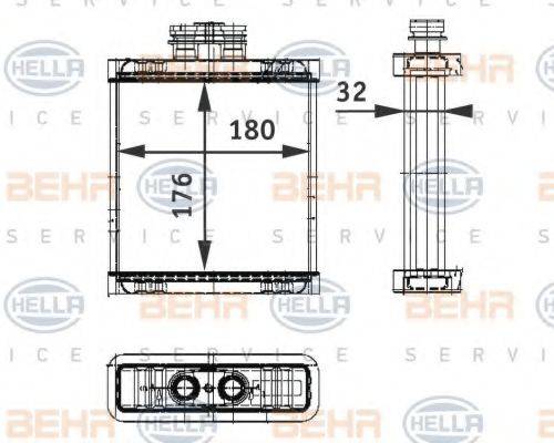 BEHR HELLA SERVICE 8FH351311111 Теплообменник, отопление салона