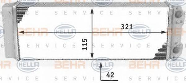 BEHR HELLA SERVICE 8FH351311491 Теплообменник, отопление салона