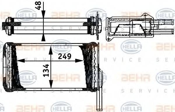 BEHR HELLA SERVICE 8FH351311581 Теплообменник, отопление салона