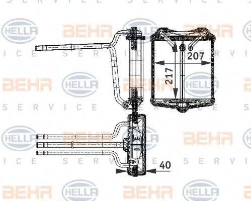 BEHR HELLA SERVICE 8FH351311601 Теплообменник, отопление салона