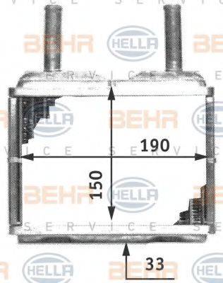 BEHR HELLA SERVICE 8FH351311771 Теплообменник, отопление салона