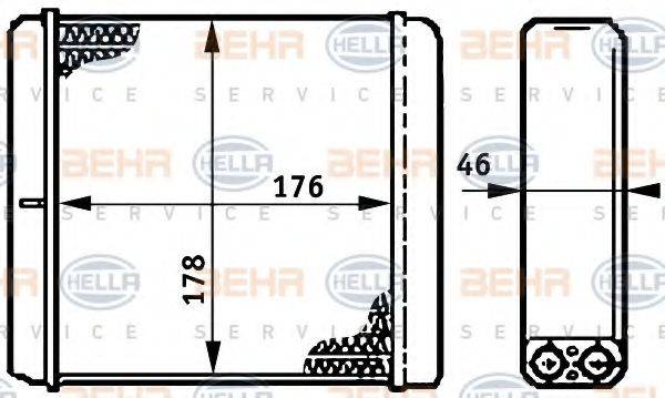 BEHR HELLA SERVICE 8FH351312091 Теплообменник, отопление салона