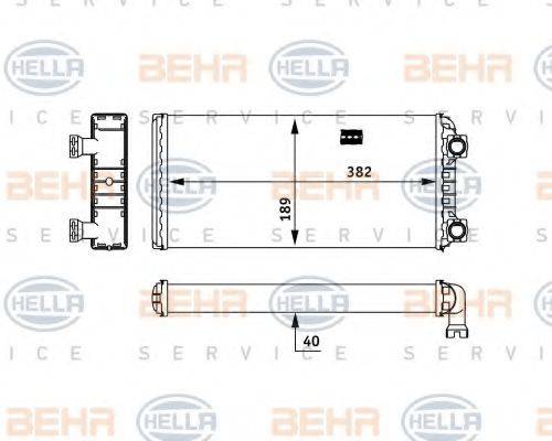 BEHR HELLA SERVICE 8FH351312591 Теплообменник, отопление салона