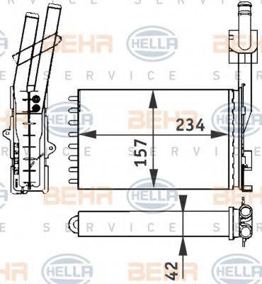 BEHR HELLA SERVICE 8FH351313051 Теплообменник, отопление салона