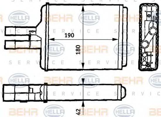 BEHR HELLA SERVICE 8FH351313141 Теплообменник, отопление салона