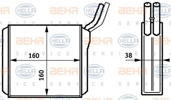 BEHR HELLA SERVICE 8FH351313261 Теплообменник, отопление салона