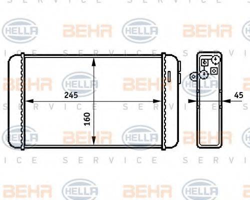 BEHR HELLA SERVICE 8FH351313281 Теплообменник, отопление салона