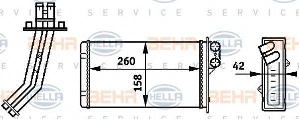 BEHR HELLA SERVICE 8FH351313311 Теплообменник, отопление салона