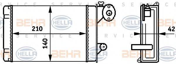 BEHR HELLA SERVICE 8FH351313341 Теплообменник, отопление салона