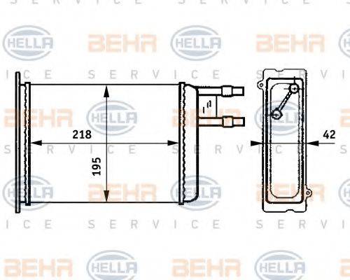 BEHR HELLA SERVICE 8FH351313371 Теплообменник, отопление салона