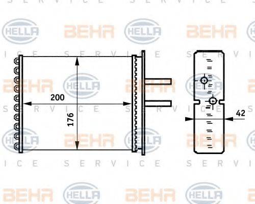 BEHR HELLA SERVICE 8FH351313381 Теплообменник, отопление салона