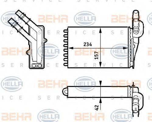 BEHR HELLA SERVICE 8FH351313391 Теплообменник, отопление салона