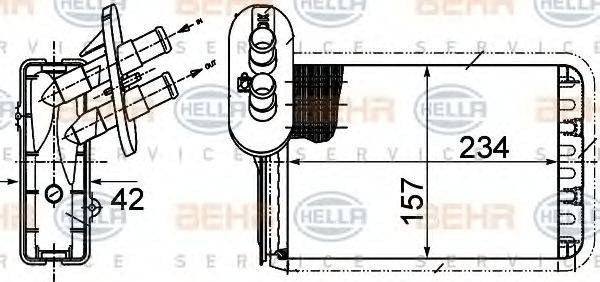 BEHR HELLA SERVICE 8FH351313451 Теплообменник, отопление салона