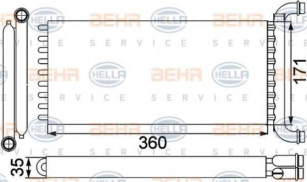 BEHR HELLA SERVICE 8FH351313571 Теплообменник, отопление салона