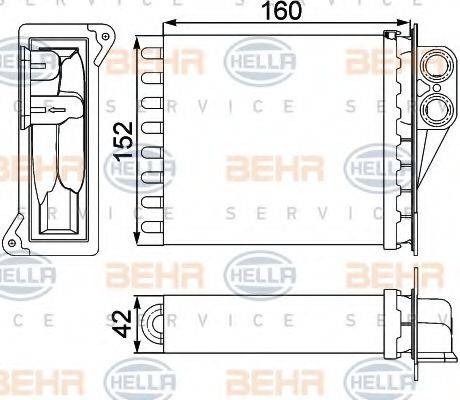 BEHR HELLA SERVICE 8FH351313591 Теплообменник, отопление салона