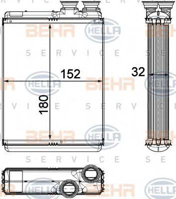 BEHR HELLA SERVICE 8FH351315501 Теплообменник, отопление салона