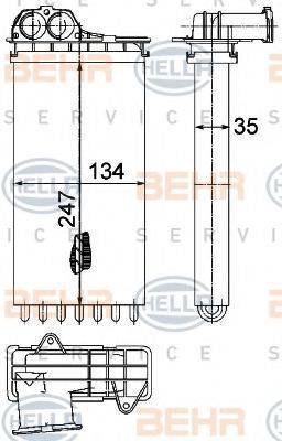 BEHR HELLA SERVICE 8FH351315561 Теплообменник, отопление салона