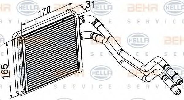 BEHR HELLA SERVICE 8FH351315591 Теплообменник, отопление салона