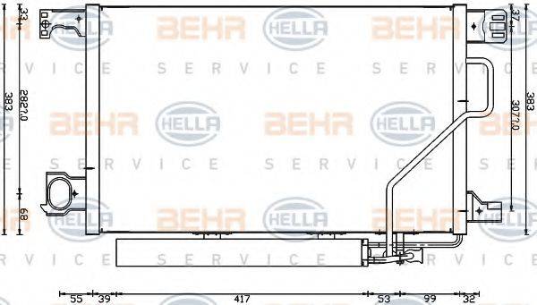 BEHR HELLA SERVICE 8FC351317504 Конденсатор, кондиционер