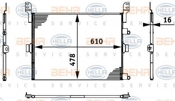 BEHR HELLA SERVICE 8FC351317661 Конденсатор, кондиционер