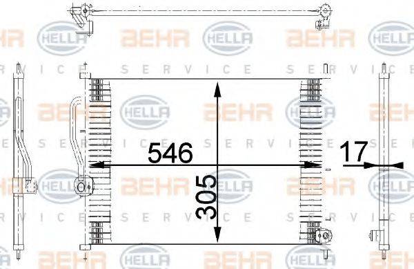 BEHR HELLA SERVICE 8FC351318081 Конденсатор, кондиционер