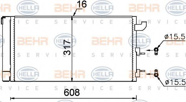 BEHR HELLA SERVICE 8FC351318721 Конденсатор, кондиционер