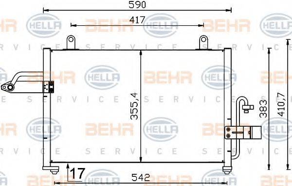 BEHR HELLA SERVICE 8FC351319181 Конденсатор, кондиционер