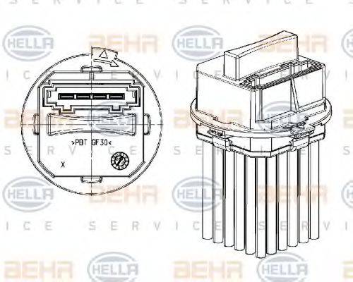 BEHR HELLA SERVICE 5DS351320011 Регулятор, вентилятор салона