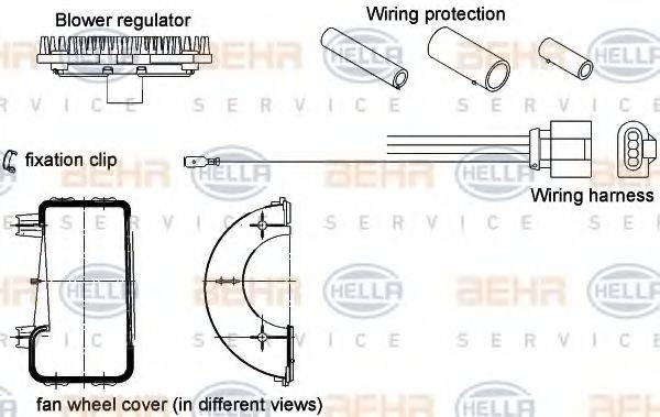 BEHR HELLA SERVICE 5HL351320801 Регулятор, вентилятор салона